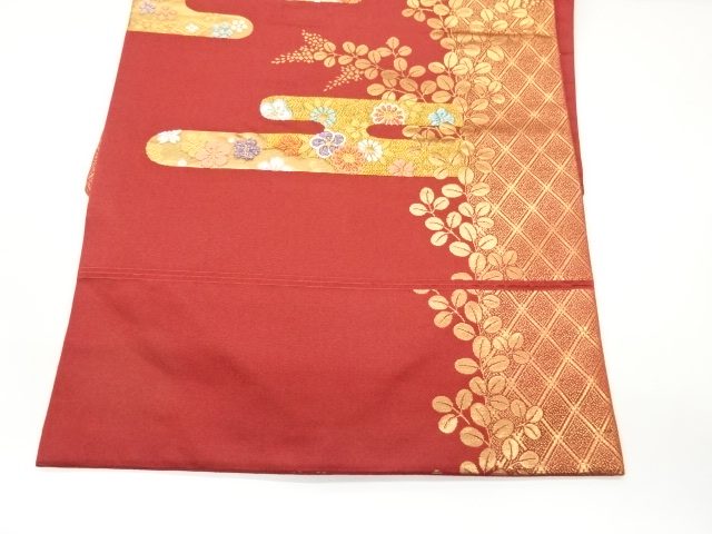  ヱ霞・花々に萩模様織出し名古屋帯